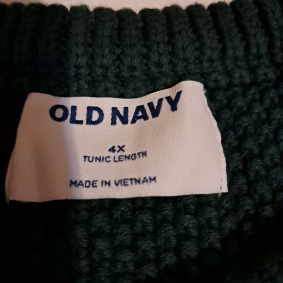 NWT Old Navy Sweater Women Size 4X Tunic Length Oversized Pullover Knit Green - Picture 3 of 8